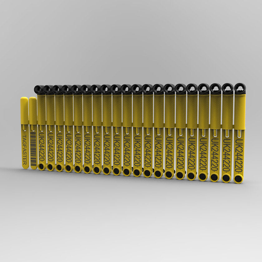Tagfaster EID Slaughter Tag Yellow 20 Pack